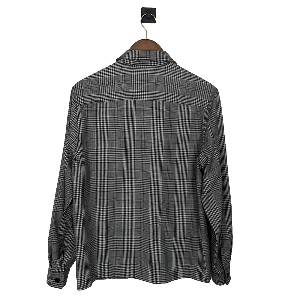 H&M MEN'S BLACK CHECKED ZIP-UP SHIRT JACKET - SIZE SMALL - Picture 6 of 8